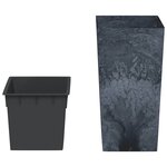 vidaXL Jardinière et intérieur amovible anthracite 21/49L aspect béton