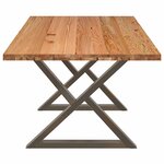 vidaXL Table à manger marron clair bois de chêne massif rectangulaire
