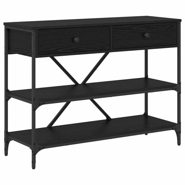 vidaXL Table Console Chêne Noir 100x34.5x75 cm Bois d'Ingénierie