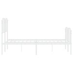 vidaXL Cadre de lit métal sans matelas et pied de lit blanc 140x200 cm