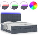 VidaXL Cadre de lit ottoman avec matelas gris foncé 160x200cm velours