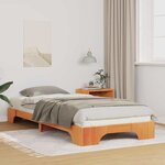 vidaXL Cadre de lit surélevé avec stockage Marron 90 x 210 cm bois