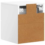 vidaXL Cabinet de chevet mural 2 Pièces Blanc brillant 34 5 x 33 x 40 cm