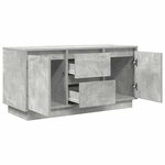 vidaXL Meuble TV avec lumières LED gris béton 100x41x50 cm