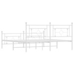 vidaXL Cadre de lit métal avec tête de lit/pied de lit blanc 183x213cm