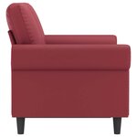 vidaXL Canapé à 2 places Rouge bordeaux 120 cm Similicuir