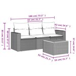 vidaXL Salon de jardin avec coussins 4 Pièces beige résine tressée