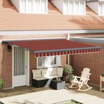 vidaXL Auvent Rétractable Rouge et Noir 350 x 250 cm tissu