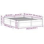 vidaXL Cadre de lit Gris Bois massif 140x190 cm