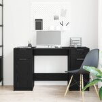 vidaXL Bureau avec porte Chêne noir 133 x 50 x 75 cm Bois d'ingénierie