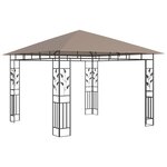 vidaXL Tonnelle avec moustiquaire et lumières Led 3x3x2 73 m Taupe