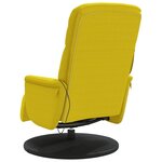 vidaXL Fauteuil inclinable de massage avec repose-pied jaune velours