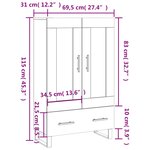 vidaXL Buffet haut sonoma gris 69 5x31x115 cm bois d'ingénierie