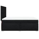 vidaXL Sommier à lattes de lit avec matelas Noir 140x200 cm Tissu