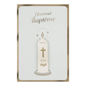 Carte Baptême Bougie - Draeger paris