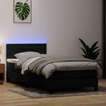 vidaXL Sommier à lattes de lit avec matelas et LED noir 90x210 cm velours
