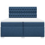 vidaXL Sommier à lattes de lit avec matelas Bleu 200x200 cm Tissu