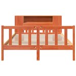 vidaXL Lit bibliothèque sans matelas cire marron 150x200cm bois massif