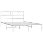 vidaXL Cadre de lit métal sans matelas et tête de lit blanc 160x200 cm
