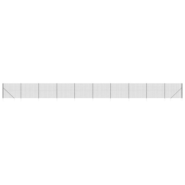 vidaXL Clôture en treillis métallique et ancrage anthracite 1 4x25 m