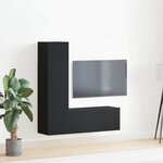 vidaXL Ensemble meuble TV 3 Pièces Chêne noir 130.5 x 30 x 140 cm