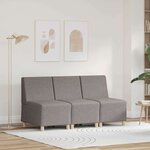 vidaXL Unité de Sofa Modulaire Sans Accoudoirs 3 Pièces Taupe