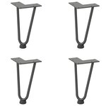 vidaXL Pieds en épingle à cheveux pour table basse 4 pièces Anthracite 20 cm Acier massif
