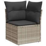 vidaXL Salon de jardin 8 Pièces avec coussins gris clair résine tressée