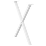 vidaXL Pieds de table à manger en forme de X  2 pièces  blanc  70 x (72-73) cm  acier