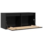 vidaXL Armoires murales Noir 80x30x35 cm Bois de pin massif
