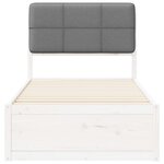 vidaXL Cadre de lit avec tête de lit rembourrée Gris clair 75 x 190 cm