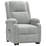 vidaXL Fauteuil gris clair velours