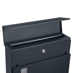 Boîte aux lettres moderne avec porte-journaux couvercle verrouillable facile à installer gris anthracite 12_0004393