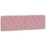 vidaXL Coussin de tête de lit rose 160 cm velours