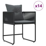 vidaXL Ensemble de salle à manger pour jardin 15 Pièces Noir Acier