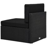vidaXL Salon de jardin 8 Pièces avec coussins Noir Résine tressée