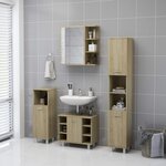 vidaXL Armoire à miroir de salle de bain Chêne sonoma Bois ingénierie