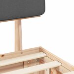 vidaXL Cadre de lit avec tête de lit rembourrée Gris foncé