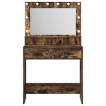 vidaXL Coiffeuse Chêne fumé 79 x 41 x 135 cm Bois d'ingénierie