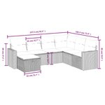 vidaXL Salon de jardin avec coussins 7Pièces mélange beige résine tressée