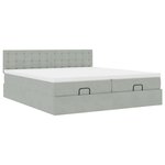 VidaXL Cadre de lit ottoman et matelas gris clair 160x200cm velours