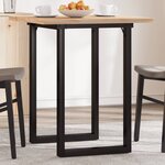 vidaXL Table à manger cadre en O 60x60x75 5cm bois de pin massif acier