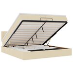 VidaXL Cadre de lit ottoman avec matelas crème 200x200 cm tissu
