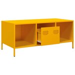 vidaXL Table basse jaune moutarde 101 5x50x43 5cm acier laminé à froid