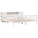 vidaXL Lit bibliothèque sans matelas blanc 200x200 cm bois pin massif