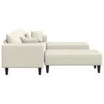 vidaXL Canapé avec coussin 3 Pièces Crème Velours