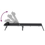 vidaXL Chaise longue Noir 197 x 54 x 86 cm Acier et textilène