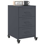 vidaXL Table de chevet anthracite 36x39x59 cm acier