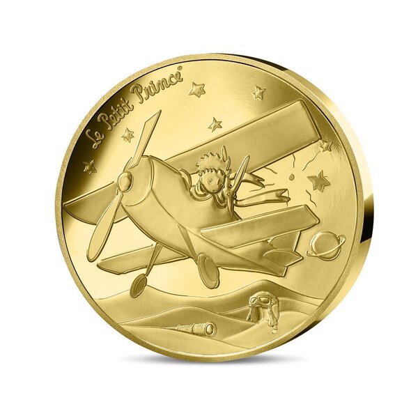 Le Petit Prince Monnaie de 50€ Or BE avion