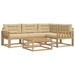vidaXL Ensemble de canapés d'extérieur 5 pc Blanc et Beige Polyester